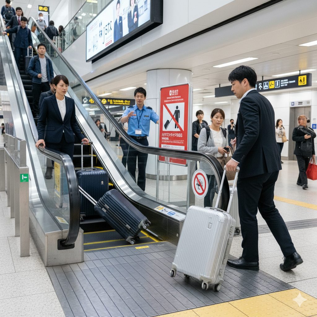 キャリーケース エスカレーター