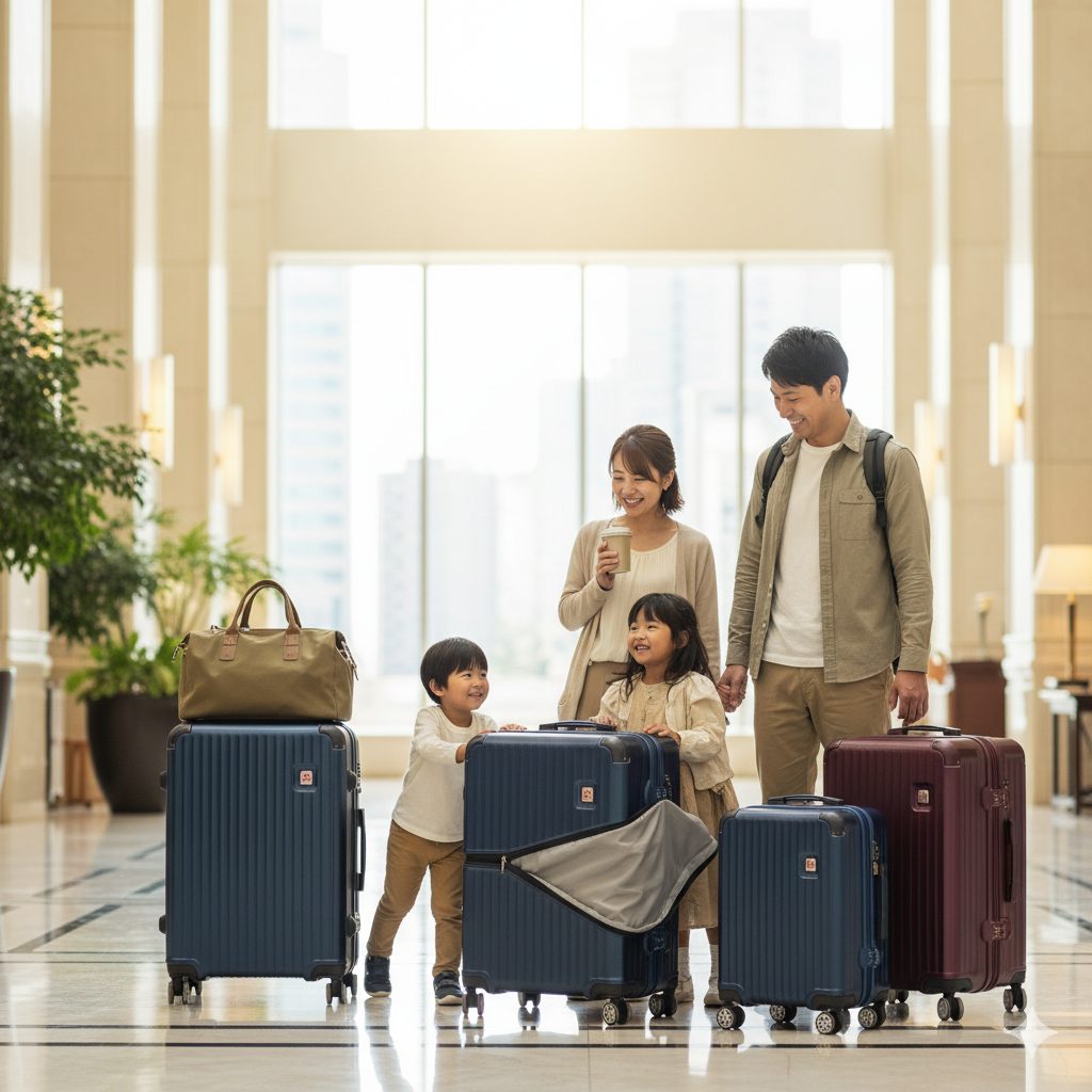 2泊3日 4人家族 キャリーケース